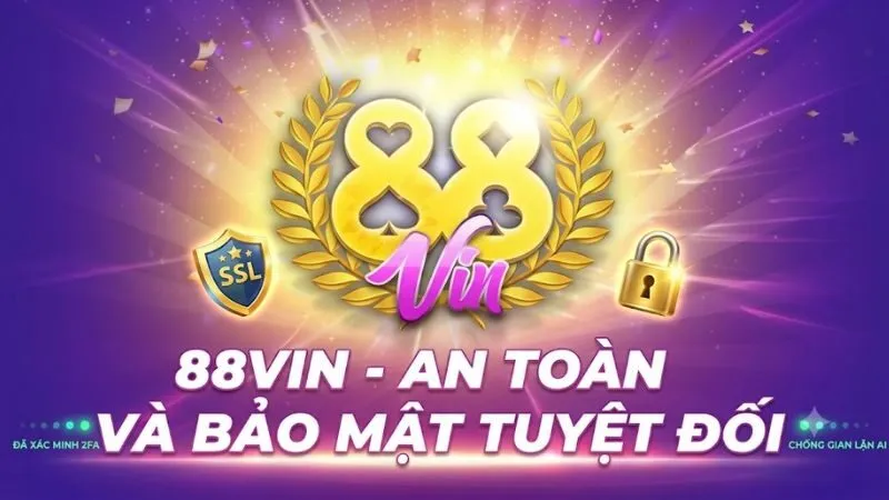 Banner thiết kế trực quan về hệ thống bảo mật và giao dịch an toàn tại 88vin com